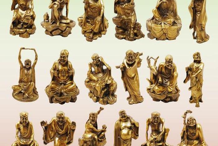 佛教十八罗汉图、佛祖十八罗汉