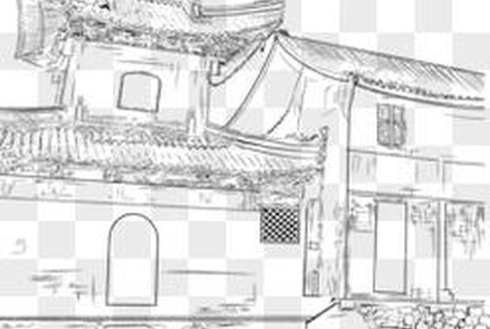 佛教建筑速写；佛寺速写