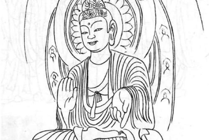 龙门石窟佛像简笔画 - 龙门石窟佛像素描
