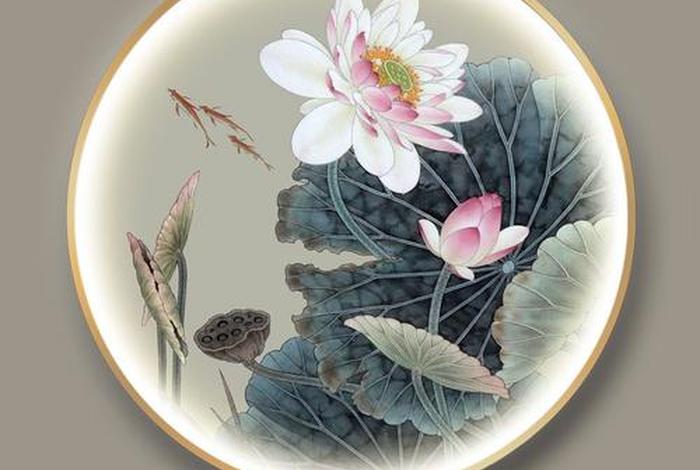 佛教莲花石材壁画、佛教莲花国画