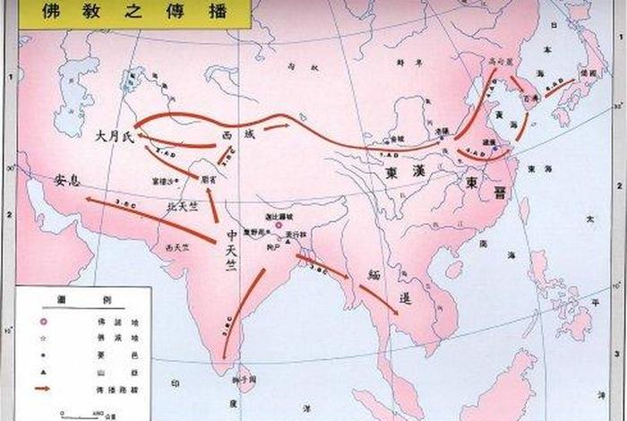 佛教入中国的时间和路线；佛教进入中国的发展历程