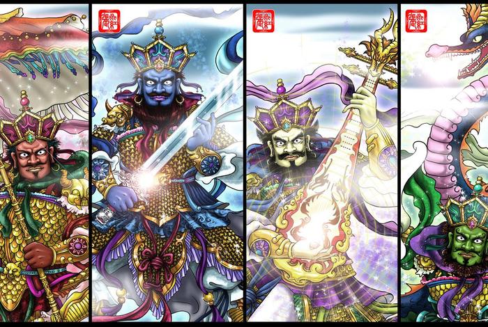 佛教知识 四大天王图片 佛教四大天王国画图片
