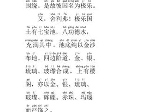 阿弥陀佛经文注音 - 阿弥陀佛经书注音
