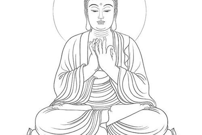佛绘画素材、佛画图片 简笔画