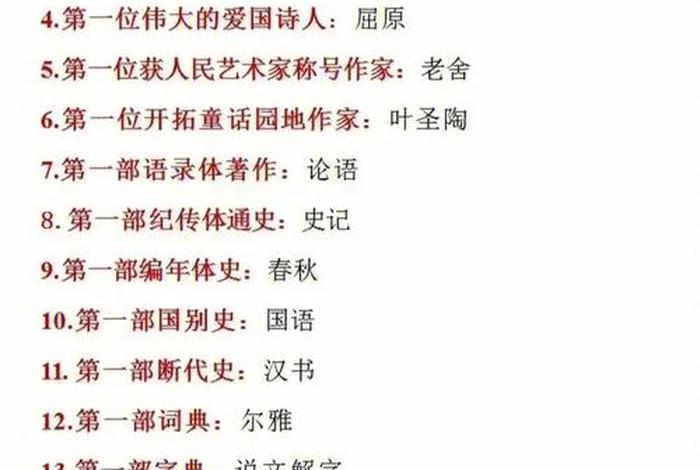 中华五千年文学常识汇总，中华文学5000年