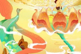 佛教文化绘画作品，佛教文化海报