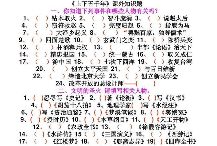 中华上下五千年学到的知识 中华上下五千年学到的知识是什么