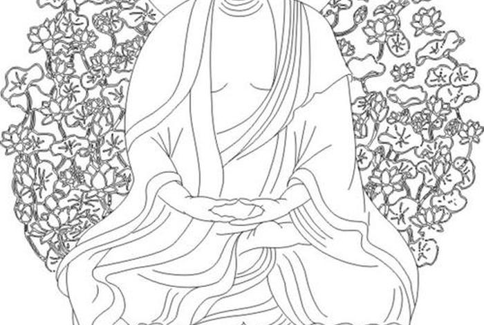 佛黑白画 黑白佛图