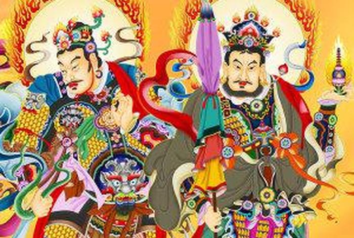 佛教护法四大天王绘画 佛教4大护法