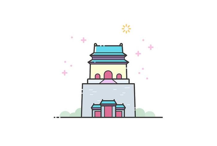 佛教钟鼓楼简易图 佛教钟鼓楼简易图片