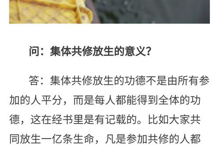 佛学常识放生的功德意义和作用；放生的功德出自哪部佛经