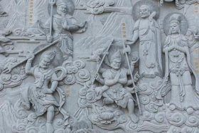 佛教寺院浮雕文化墙，佛像 浮雕