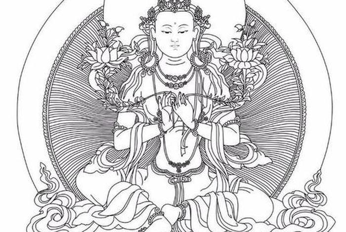 佛教白描绘画全图（佛像白描画）