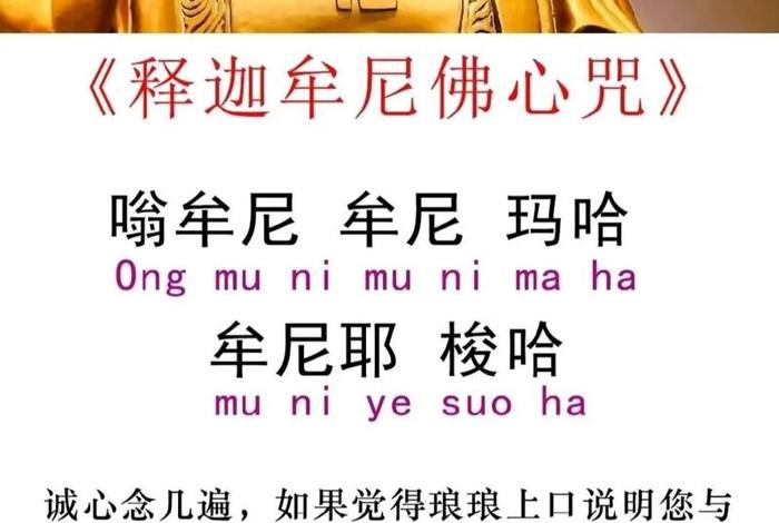 我要看释迦摩尼佛心咒 我要看释迦牟尼佛心咒