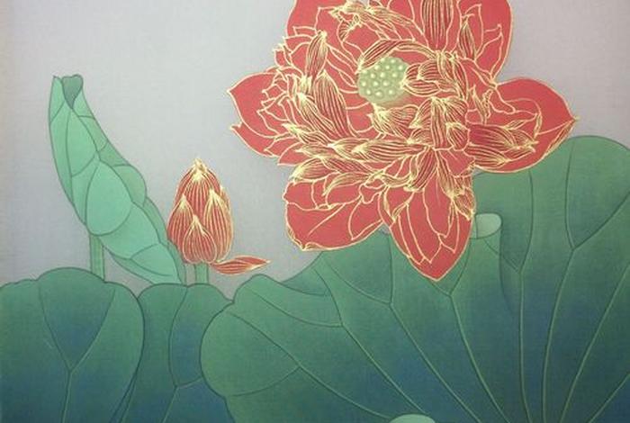 佛教莲花石材壁画、佛教莲花国画
