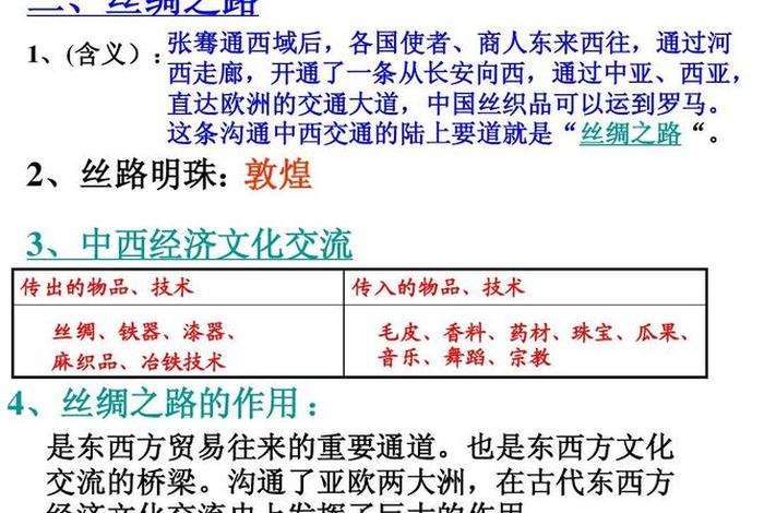 丝绸之路相关历史知识 丝绸之路历史知识点