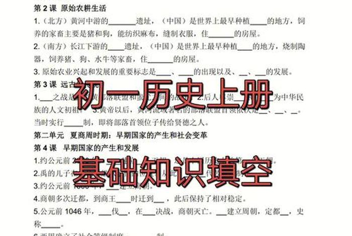 初一历史知识点视频讲解 初一历史知识点视频讲解大全