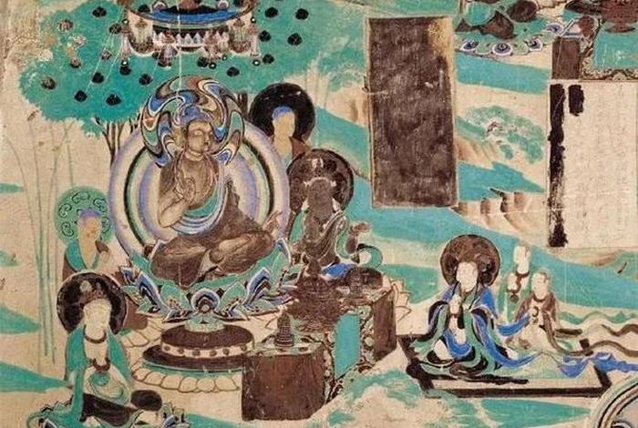 敦煌壁画中的佛传故事；敦煌壁画佛说法图