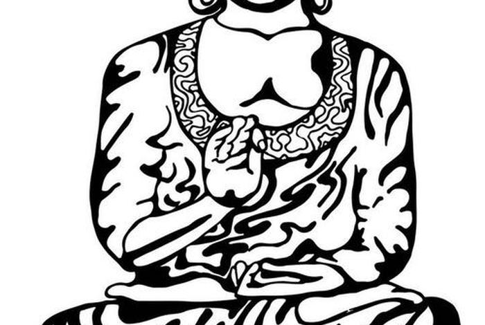 佛黑白画 黑白佛图