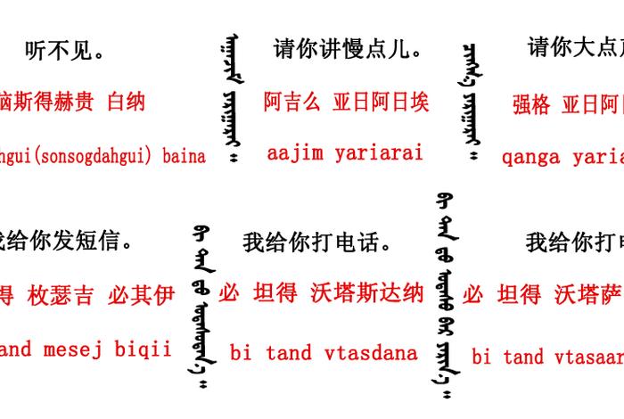 蒙古语语法知识；蒙古语基本词汇