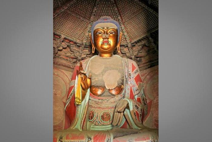 应县木塔内部佛像（应县木塔内部佛像白描）