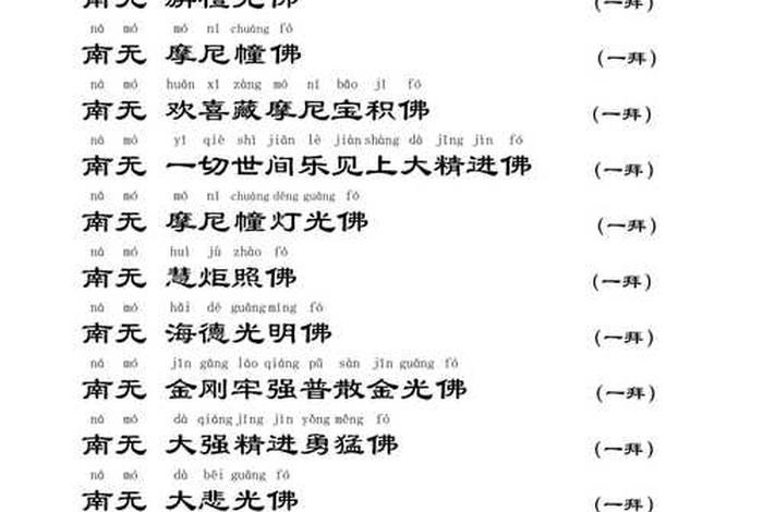 三十五佛大忏悔文 三十五佛大忏悔文经文