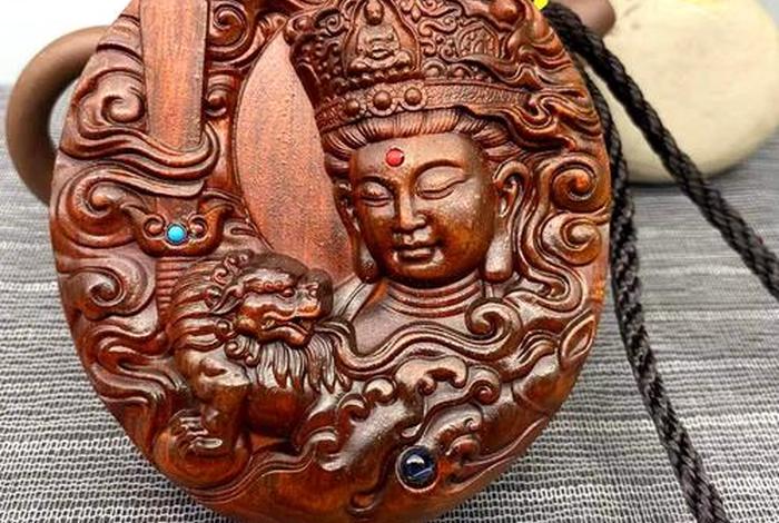 佛教牌位木雕，木雕佛牌挂坠