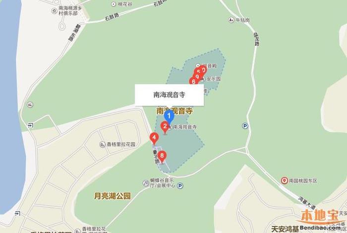 南山佛教文化苑地图；南山佛教文化苑位置