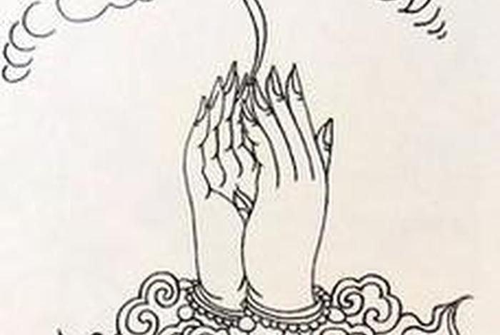 佛教知识绘画素材简笔画图片，佛教绘画作品