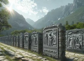 麦积山佛像故事 - 麦积山佛传故事碑