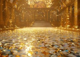 黄金铺地 - 七宝池八功德水黄金铺地