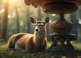 鹿与佛教（鹿与佛教放在一起的挂件叫什么）