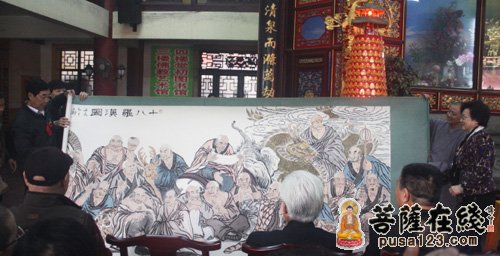「五百罗汉」“五百罗汉图”百米长卷 首次亮相重庆华岩寺