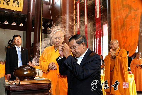 「灵隐寺」浙江灵隐寺方丈光泉法师接待柬埔寨首相