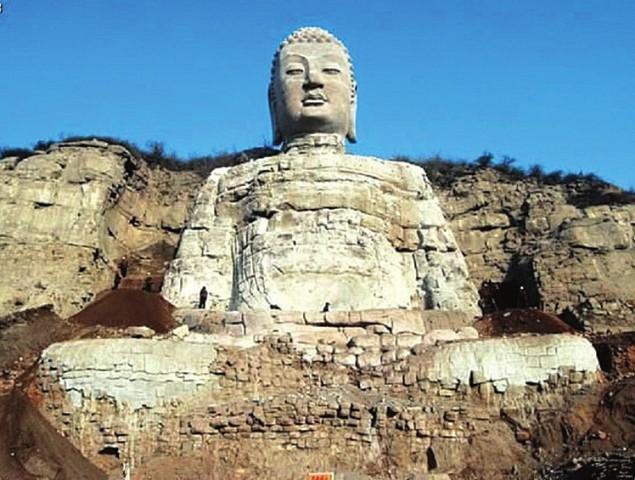 「山西太原」山西太原蒙山开化寺佛阁遗址发现世界第二高大佛