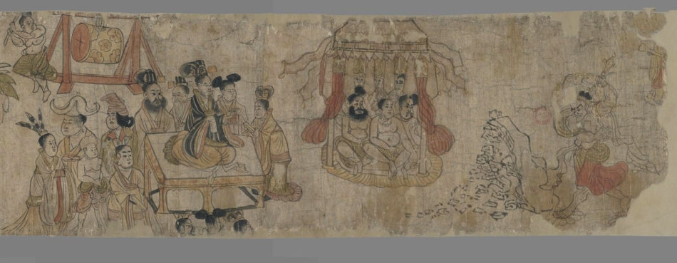 「舍利弗」敦煌变文：降魔变图卷（舍利弗与劳度叉斗法）