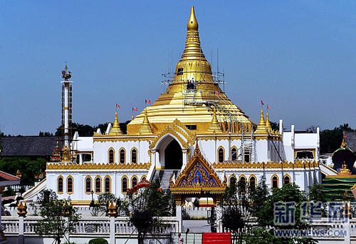 「佛教」河南洛阳白马寺缅甸风格佛殿展露“芳容”