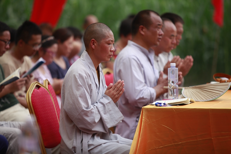「传喜法师」传喜法师于山东菏泽市定陶开心古寺主法心灵讲座及蒙山施食超荐法会
