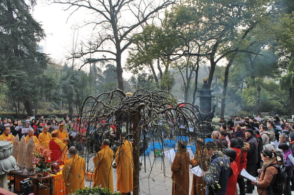 「清凉寺」江苏南京清凉寺隆重举行2014迎新年放生共修活动