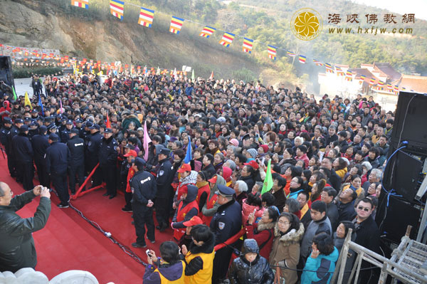 「佛教」江苏宜兴大潮山福源寺隆重举行大雄宝殿落成、佛像开光暨果兴法师升座庆典