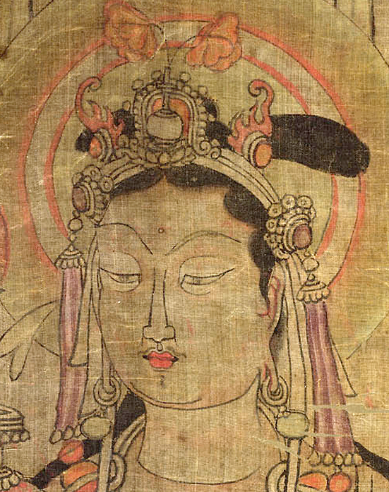 「大势至菩萨」恭祝大势至菩萨圣诞 唐代遗画 大势至菩萨立像 赏析