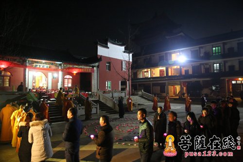 「法华寺」湖南湘阴县佛协丁酉元宵节供灯放生祈福活动于法华寺举行