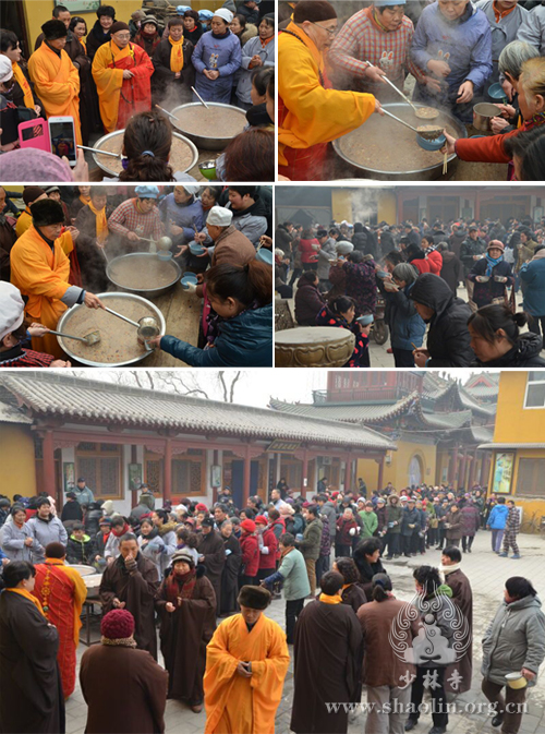 「少林寺」佛祖成道日河南嵩山少林寺普施佛粥 传递佛陀慈悲
