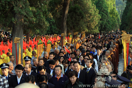 「佛教」河南嵩山少林寺举行“九和天下”迎宾仪式（图）