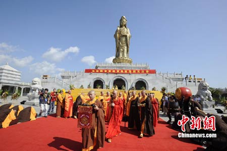 「佛教」普陀山108位高僧将护送千尊观音宝像到台湾宝岛