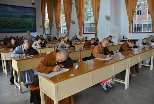 浙江慈云佛学院举行统一期中考试