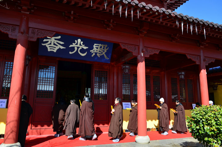「东林寺」江西九江东林寺冬季21日闭关圆满出关