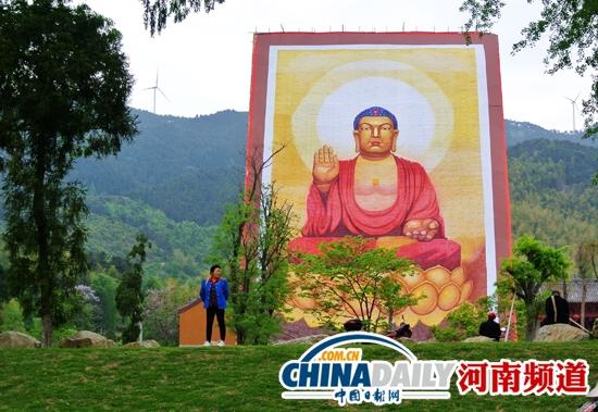 「佛教」河南黄柏山法眼寺晒汉地最大手绘大佛