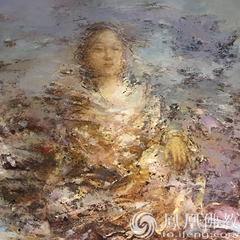「嵩山」河南嵩山大法王寺书画艺术展举行 佛像油画别具一格