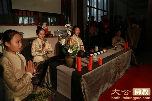 「佛教」河北邯郸成安二祖寺举办“鼓角梅花·冰雪物华”元旦茶会